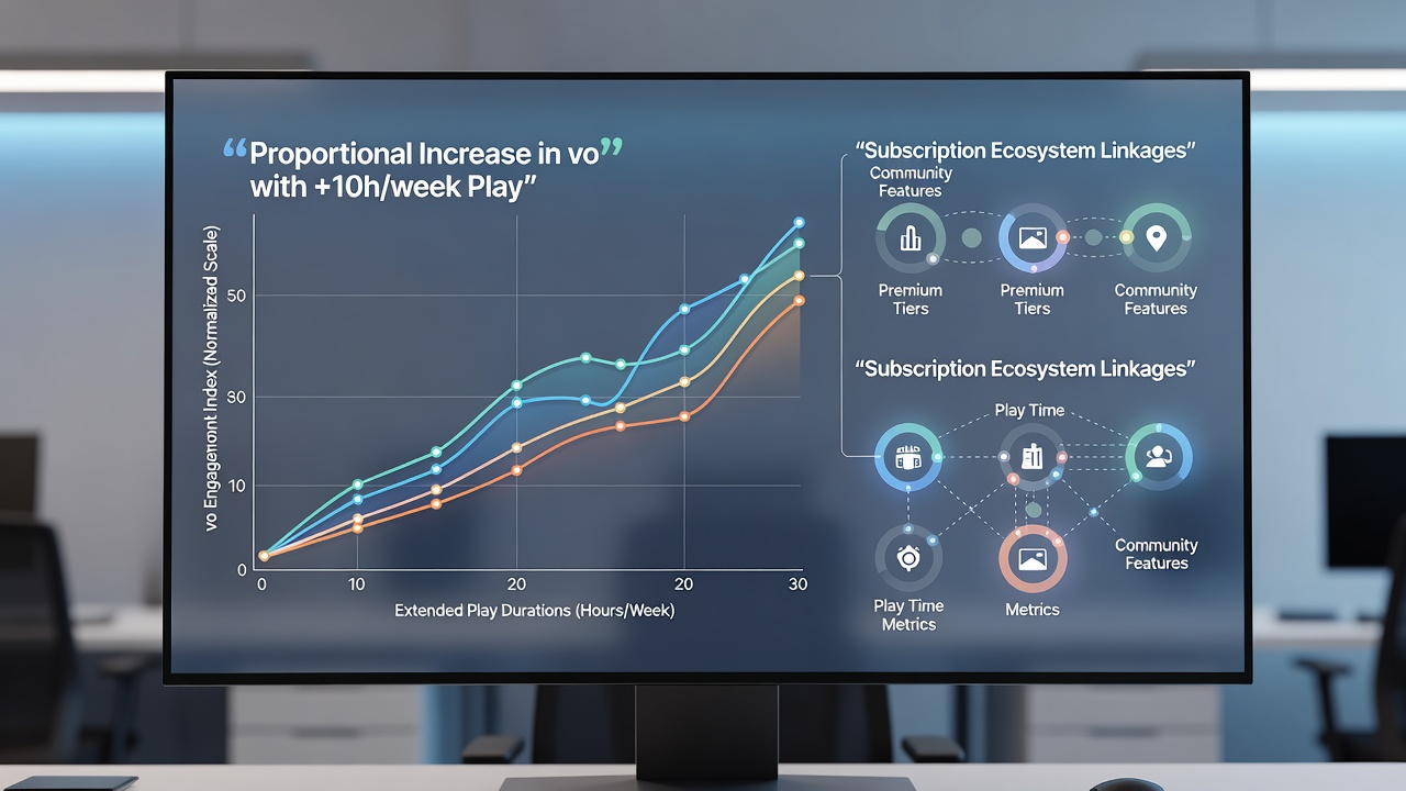 Charts and graphs showing UK user data on play duration versus spending caps across subscription services